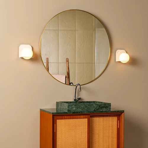 Lucide DAVY - Wandlamp Badkamer - 1xG9 - IP44 - Grijs - sfeer 1